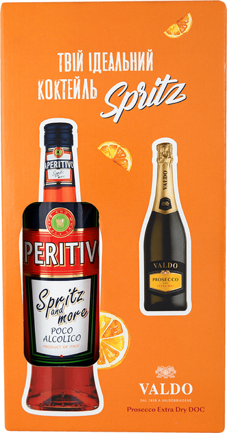 Набор Ликер Dilmoor Aperitivo Spritz 1 л 11% + Вино игристое Valdo Prosecco DOC Extra dry Spumante Bianco 0.75 л сухое белое 11% (91128841088) - изображение 2