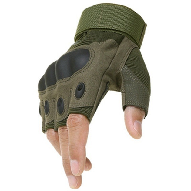 Перчатки без пальців штурмові тактичні чоловічі (AC-7311-Green-M) - зображення 1