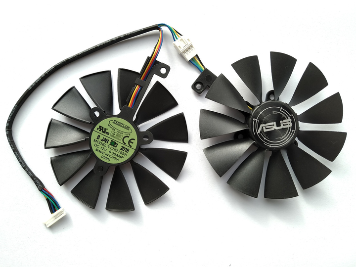 Вентилятор Everflow для видеокарты ASUS DUAL T129215SH (FDC10U12S9-C PLD09210S12H) комплект 2 шт (№307) - изображение 2