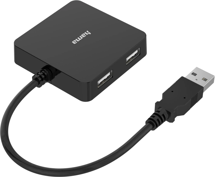 Hub USB Hama 4 Ports USB 2.0 Black (00200121) - obraz 2