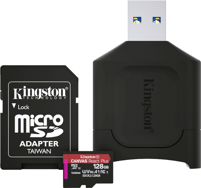 Kingston карта памяти microsdxc canvas react plus 128 гб mlpmr2 128gb