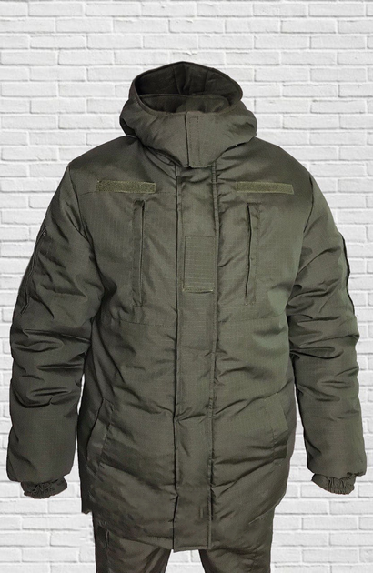 Куртка зимняя до -20 Mavens "Хаки НГУ", с липучками для шевронов, куртка бушлат для охоты и рыбалки, размер 50 - изображение 1