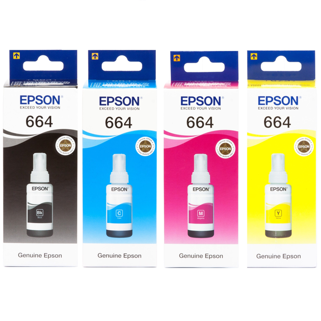 Чернила для Epson L132 Epson 664 B/C/M/Y 4шт x 70мл SET664E – фото ...
