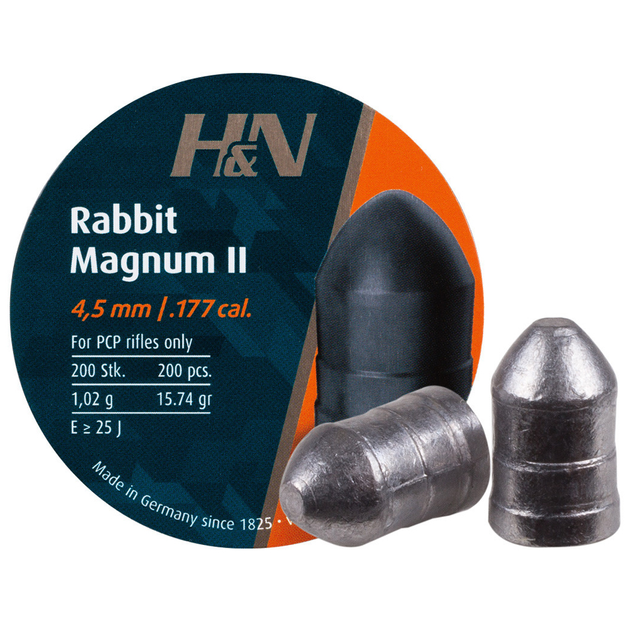 Пули для пневматики H&N Rabbit Magnum II (4.5мм, 1.00г, 200шт) - изображение 1