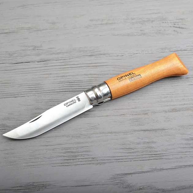 Ніж складаний Opinel №9 Carbone (довжина: 205мм лезо: 90мм) бук - зображення 2