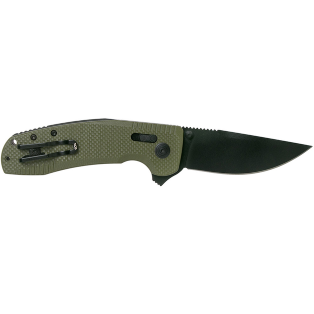 Нож автоматический складной SOG-TAC XR (длина: 204мм, лезвие: 118мм, черное), оливковый - зображення 2
