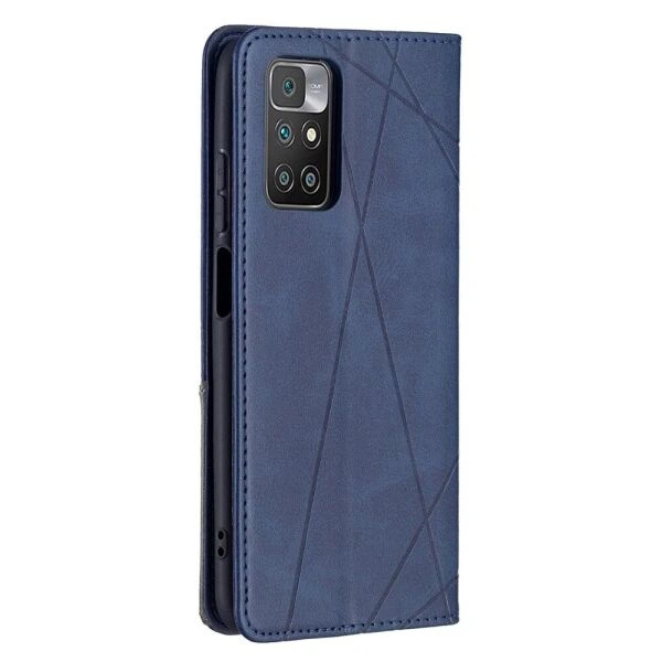 Чехол-книжка с кармашками UniCase Geometric Pattern для Xiaomi Redmi 10 / 10 (2022) / 10 Prime - Blue - изображение 4