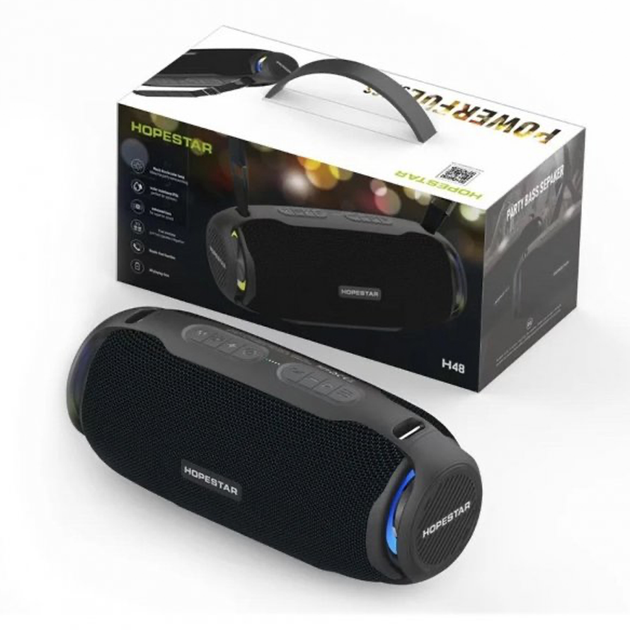 Портативная колонка Bluetooth с подсветкой HOPESTAR H48 Черный беспроводная акустика блютуз - Фото 5 Портативная колонка Bluetooth с подсветкой HOPESTAR H48 Черный беспроводная акустика блютуз - изображение 5