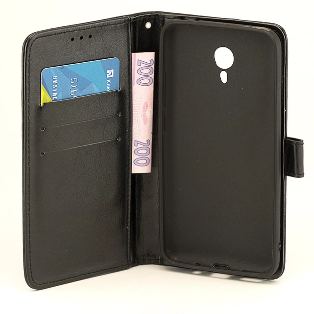 Чехол Idewei для Meizu M2 Note книжка кожа PU черный - Фото 4 Чехол Idewei для Meizu M2 Note книжка кожа PU черный - изображение 4