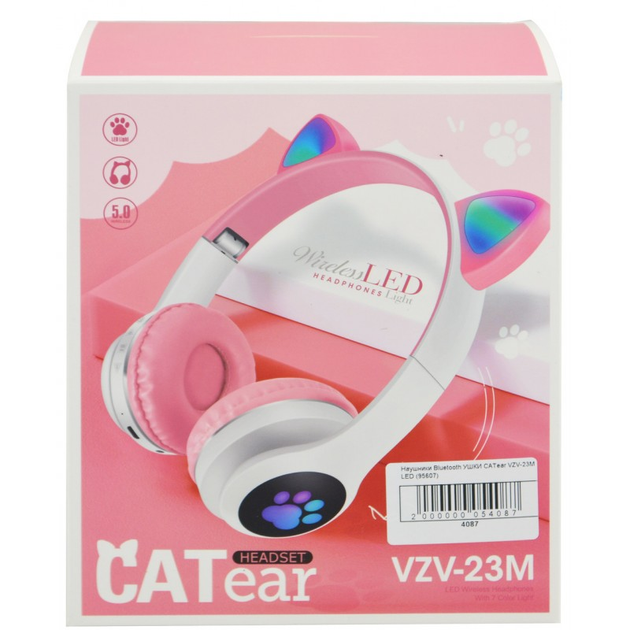 Наушники с кошачьими ушками и LED подсветкой CATeart VZV-23M ...