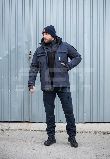 Куртка тактическая FCTdesign зимняя Патрол Софтшелл 60-62 синяя - изображение 2