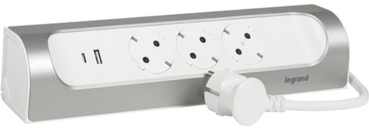 Удлинитель Legrand Угловой 3х2К+С розетки 16 А с USB A+C, с кабелем 2 м ...