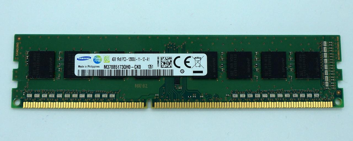 Модуль памяти Samsung DIMM 4GB 1Rx8 PC3-12800U-11-12-A1 DDR3 1600Mhz ...