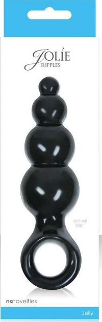 Анальна пробка Jolie Ripples Jelly Anal Plug Large колір чорний (15764005000000000) - зображення 1