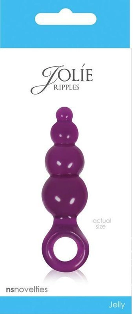 Анальна пробка Jolie Ripples Jelly Anal Plug Mini колір фіолетовий (15763017000000000) - зображення 1