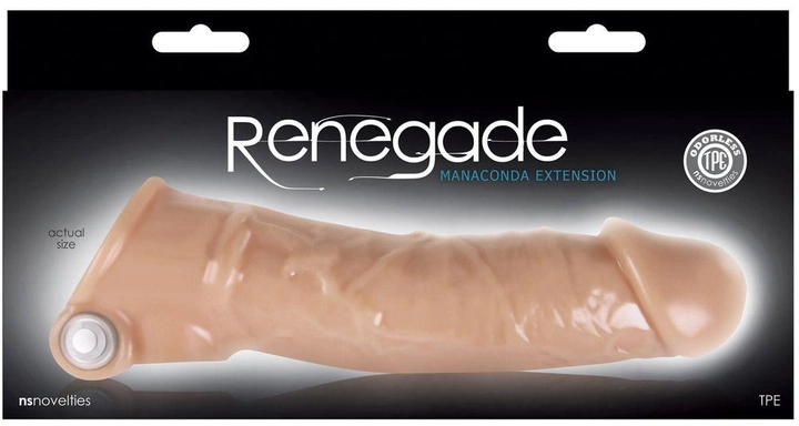 Подовжуюча вибронасадка на пеніс Renegade Manaconda колір тілесний (19528026000000000) - зображення 2