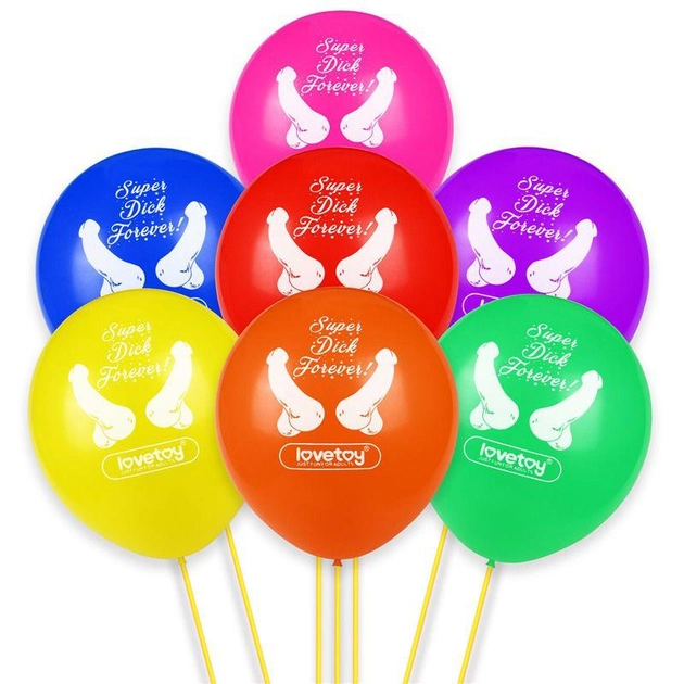 Надувні кулі Lovetoy Super Dick Forever Bachelorette Balloons, 7 шт (22233000000000000) - зображення 1
