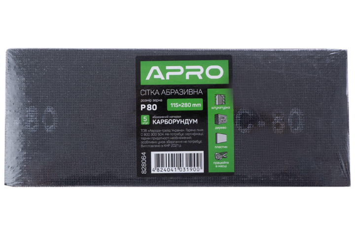 Сітка абразивна Apro - 115 x 280 мм x Р80 PRO (5 шт.) (000076367) - зображення 3