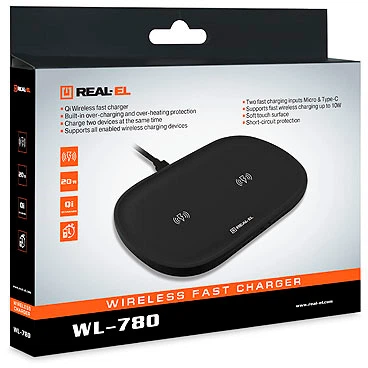 Беспроводное зарядное устройство Real-El WL-780 Черное (EL123160020) - изображение 9
