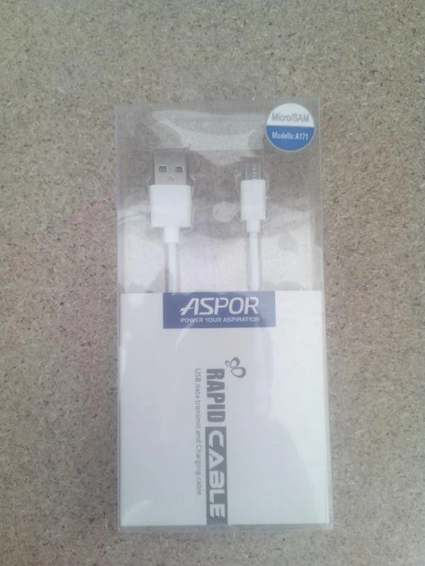 Кабель Usb Micro Usb Aspor A171 2.1A 1.2m orig 100% (круглый) White ...