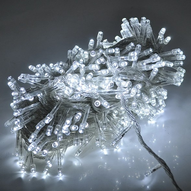 Светодиодная гирлянда классическая 18 м 400 LED цепь прозрачный шнур ...
