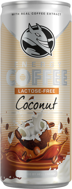 Упаковка холодного кофе с молоком Hell Energy Coffee Coconut LF 250 мл ...