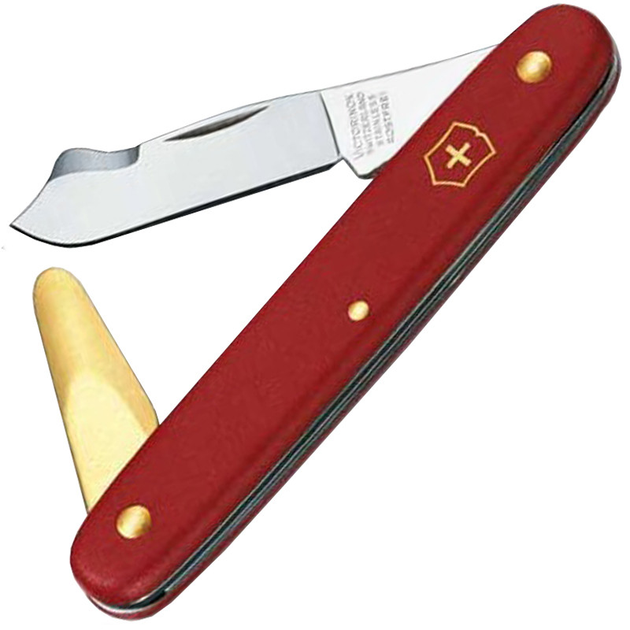 Нож складной, садовый Victorinox (100мм, 3 функции), красный 3.9140 - изображение 1
