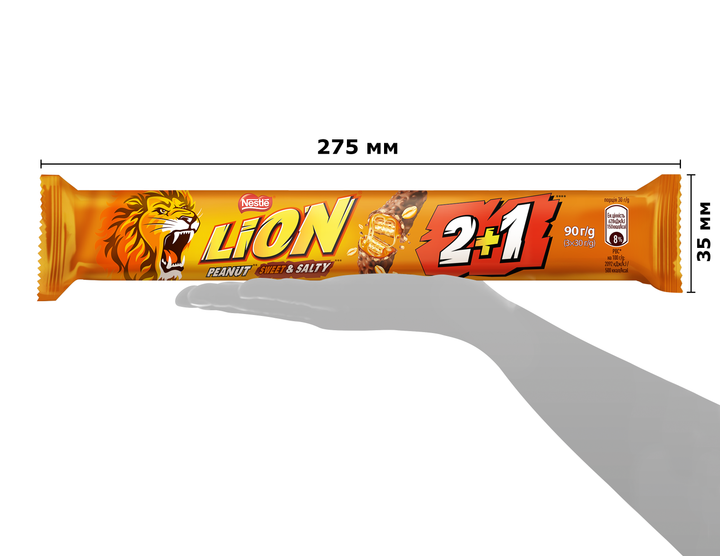 Упаковка батончиков Lion Nestle Арахис 2+1 90 г х 24 шт (7613287811585) - Фото 4 Упаковка батончиков Lion Nestle Арахис 2+1 90 г х 24 шт (7613287811585) - изображение 4