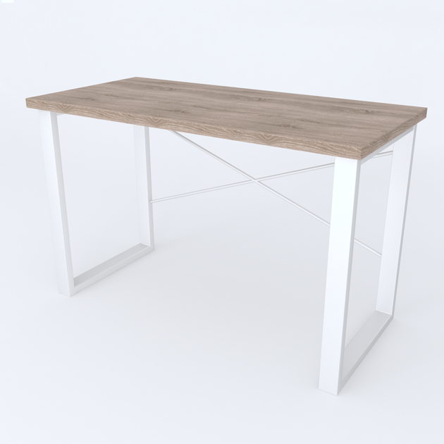 Письменный стол Ferrum-decor Драйв 750x1400x600 Белый металл ДСП Дуб Сонома Трюфель 32 мм (DRA187) - Фото 3 Письменный стол Ferrum-decor Драйв 750x1400x600 Белый металл ДСП Дуб Сонома Трюфель 32 мм (DRA187) - изображение 3