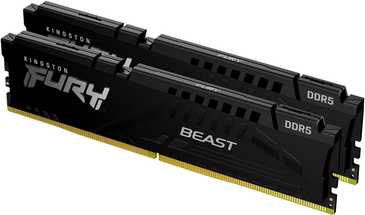 Оперативная память Kingston Fury DDR5-4800 32768MB PC5-38400 (Kit of 2x16384) Beast Black (KF548C38BBK2-32) - изображение 2