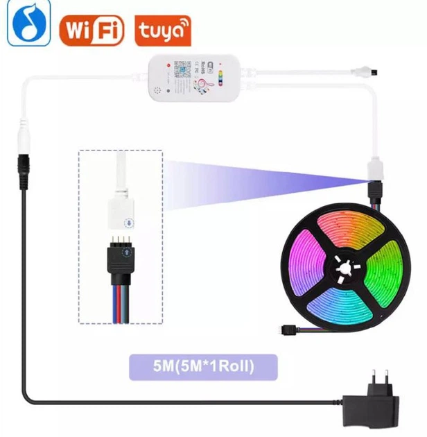 Умная Светодиодная LED лента Leclstar с Wi-Fi, 12 В, 5 метров, приложение Tuya (SD101LT) - изображение 2