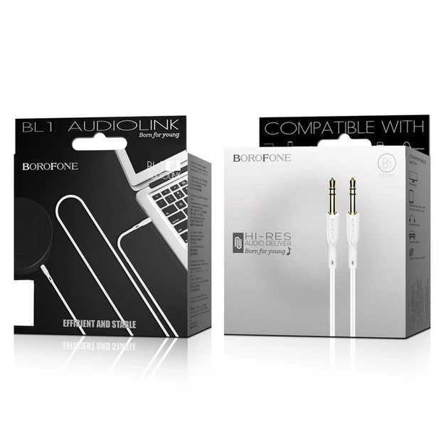 AUX cable 3.5mm BOROFONE BL1 (1M) Білий - Фото 3 AUX cable 3.5mm BOROFONE BL1 (1M) Білий - изображение 3