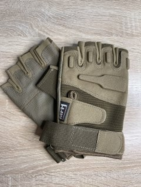 Перчатки тактические беспалые замшевые MFH Protect, цвет койот, XL - изображение 1