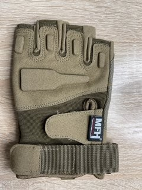 Перчатки тактические беспалые замшевые MFH Protect, цвет койот, XL - изображение 2