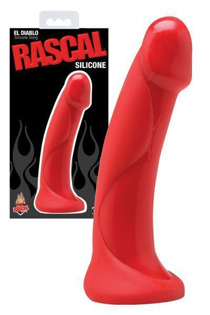 Водонепроникний фалоімітатор з силікону Rascal El Diablo Silicone Dong Red, 19 см (11968000000000000) - зображення 1