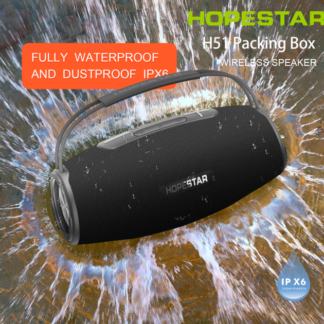 Портативная беспроводная Bluetooth колонка Hopestar H51 Black (H51B) - Фото 3 Портативная беспроводная Bluetooth колонка Hopestar H51 Black (H51B) - изображение 3