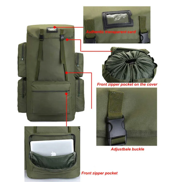 Рюкзак туристический из водоотталкивающей ткани HLV xs 130 л Green - изображение 3