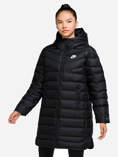 Акція на Куртка зимова жіноча Nike Wnsw Tf Rpl Windrunner Hd Prka DH4075-010 M Чорна від Rozetka