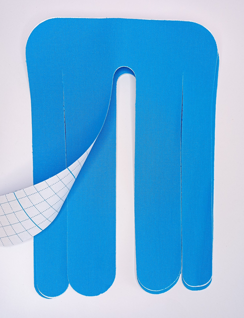 Тейпи для спини Pre-cut, для попереку, кінезіо пластир для спини (упаковка 2 шт), блакитний - зображення 2