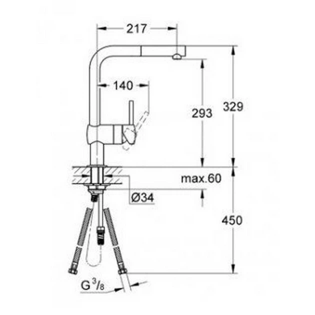 GROHE Комплект Мийка для кухні 860 x 500 мм з ексцентриком, 1 чаша + Minta Змішувач одноважільний для мийки (31573sd0) (31573SD0) - изображение 12