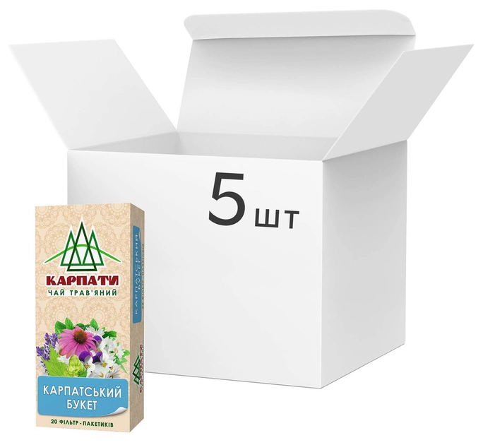 Набір чаю Карпати Карпатський букет 20 пакетиків х 5 пачок (4820167093020) - зображення 1