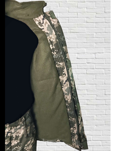 Куртка зимняя до -20 Mavens "Пиксель ВСУ", с липучками для шевронов, куртка бушлат для охоты и рыбалки, размер 48 - изображение 2