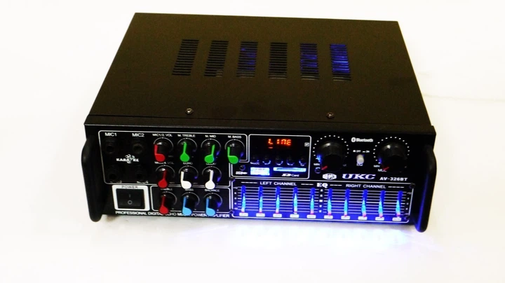 Усилитель звука UKC AMP AV 326BT/ 3295 с функцией караоке 2 х 120 W + SD/MMC Черный - изображение 2