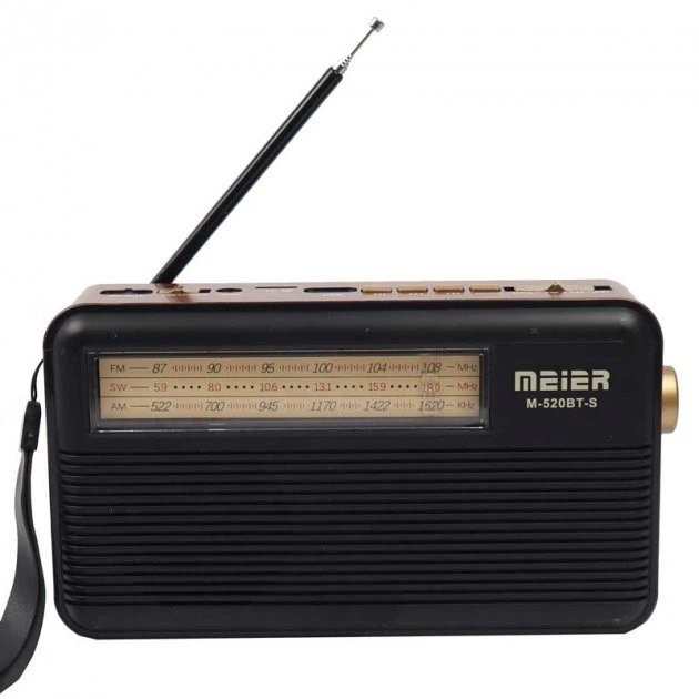 Радіоприймач у стилі ретро із сонячною панеллю Bluetooth Meier M-520BT-S Black/Чорний - Фото 6 Радіоприймач у стилі ретро із сонячною панеллю Bluetooth Meier M-520BT-S Black/Чорний - зображення 6