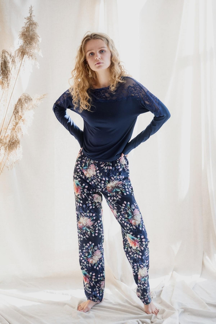 Комплект для дома с кружевом Silence 053 Navy blue 48(XL) Синий 