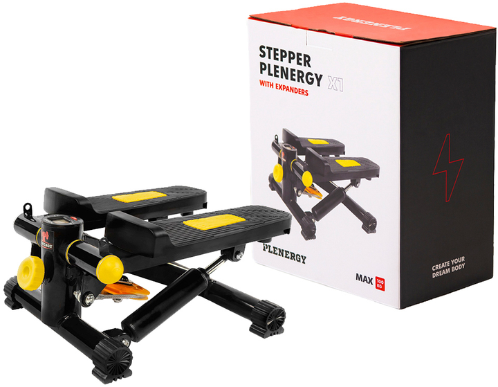 Степер з еспандерами Plenergy STPL-X1YL Чорно-жовтий - зображення 10