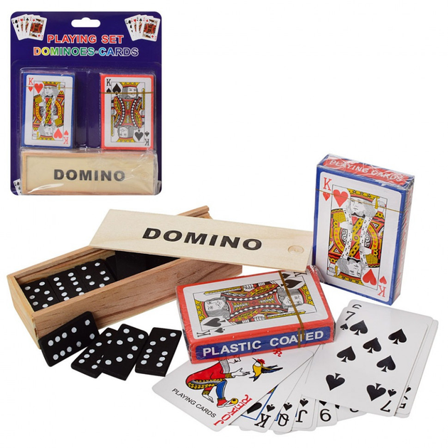 Настольная игра "Домино и Карты" Metr+ A140, 2 колоды игральных карт ...