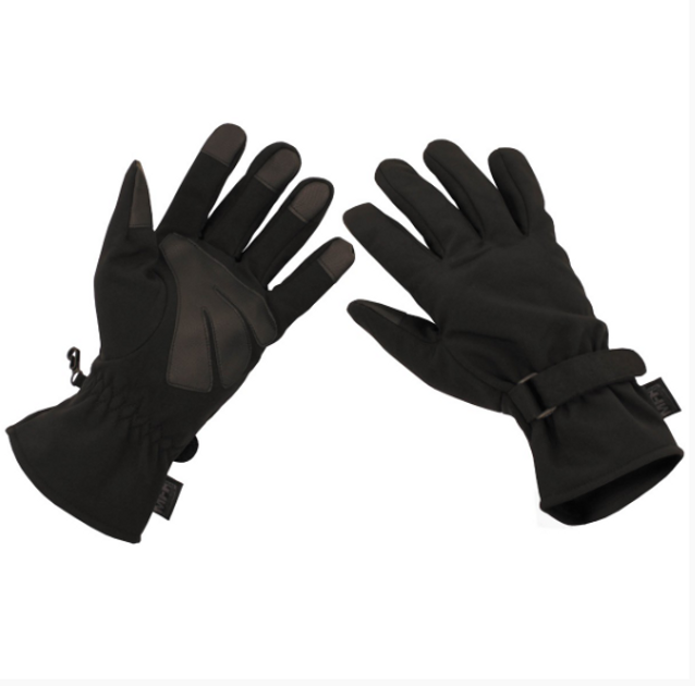 Тактичні рукавички MFH Softshell із частковим посиленням чорні р-р S (15780A_S) - зображення 1