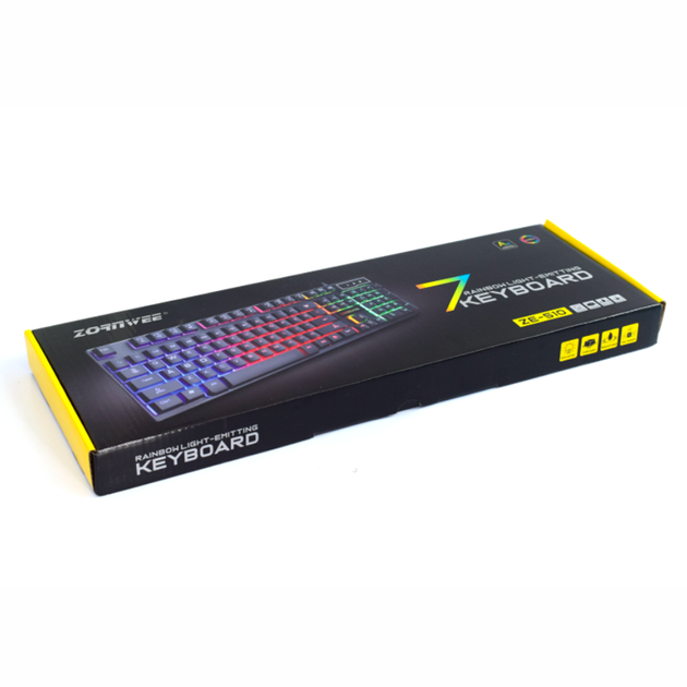 Дротова ігрова USB клавіатура ZORNWEE ZE-510 c RGB підсвічуванням Black (ZE-510) - зображення 6