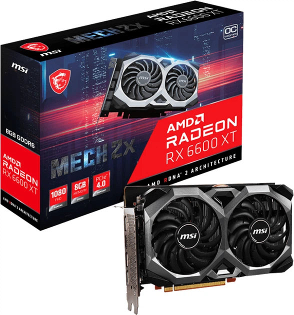 Видеокарта MSI PCI-Ex Radeon RX 6600 XT Mech 2X 8G OCV1 8GB GDDR6